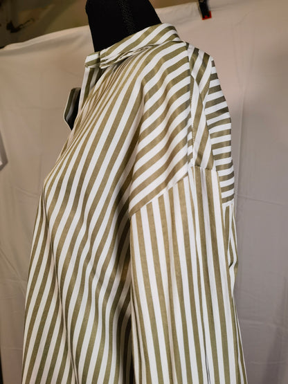 ZARA STRIPED SHIRT WITH METALLIC THREAD Size S