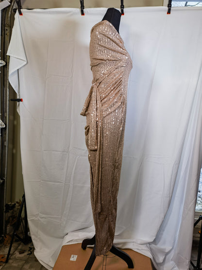 Women's Sleeveless Gown with Pleated Waist  Size S