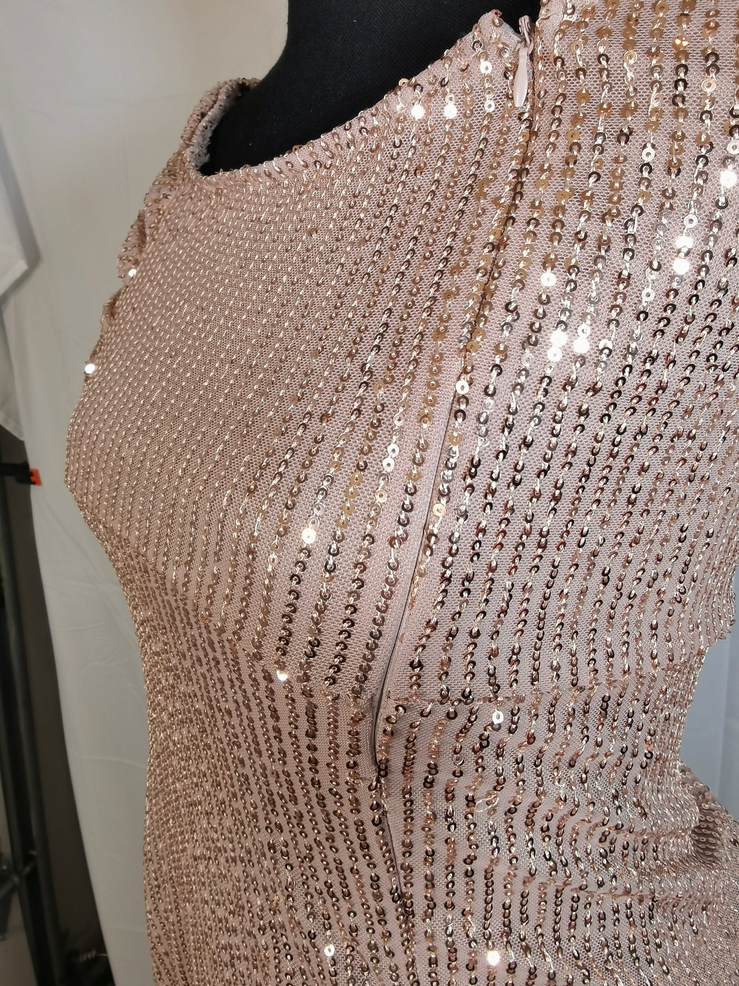 Women's Sleeveless Gown with Pleated Waist  Size S