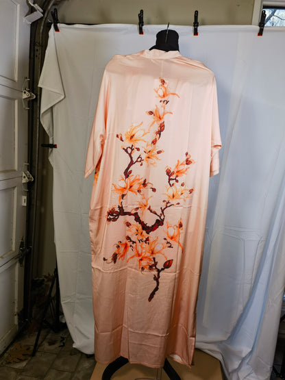 BABEYOND  Kimono Robe Cover up Long Floral Satin Sleepwear Silky Bathrobe Bachelorette Robe  Size S