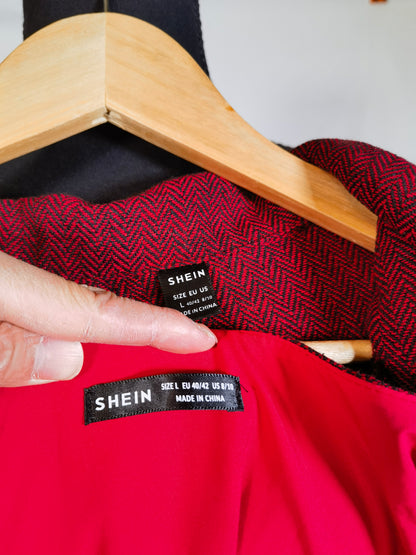 Short Red Top Red Skirt Size L