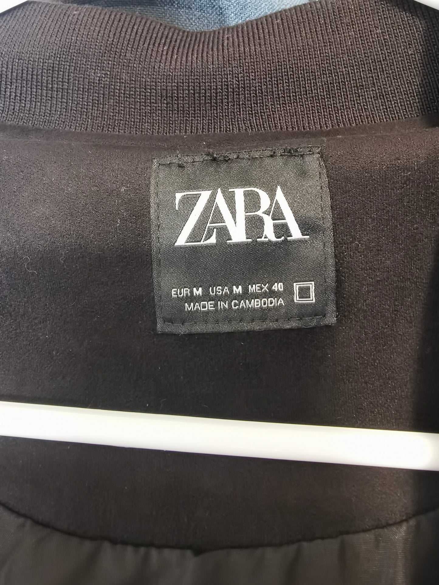 ZARA WASHED-EFFECT BOMBER JACKET Size M