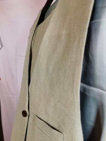 Men's Herringbone Tweed Suit Vest Wool Blend Slim Fit Western Leisure V Neck Waistcoat Vest Groomsman  Size XL