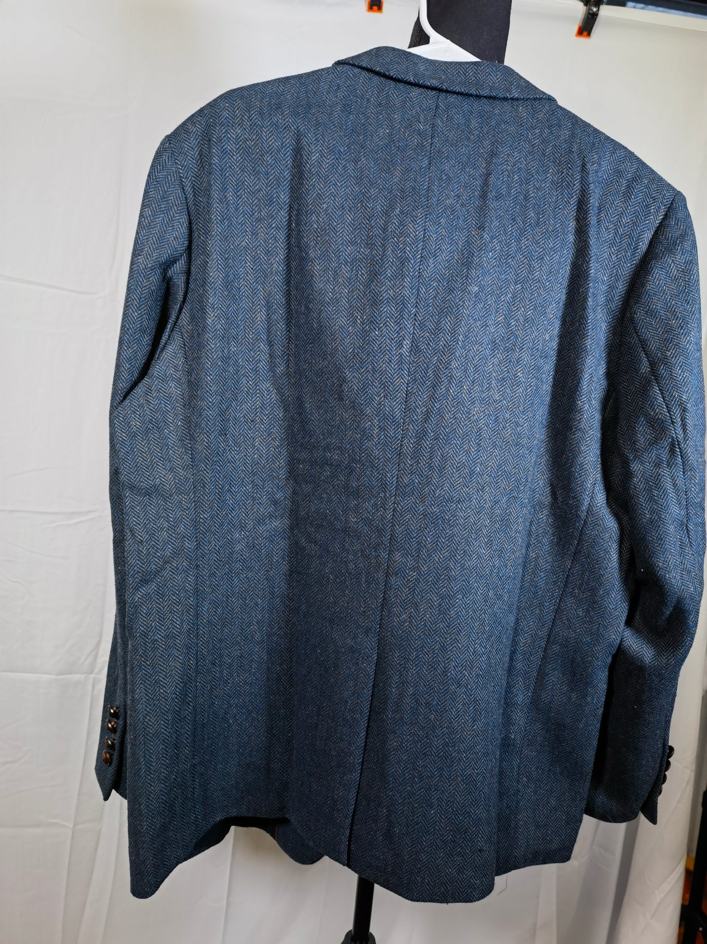 PJ PAUL JONES Mens Herringbone Blazer Vintage Tweed Wool Blend Sport Coat Jacket  size XL