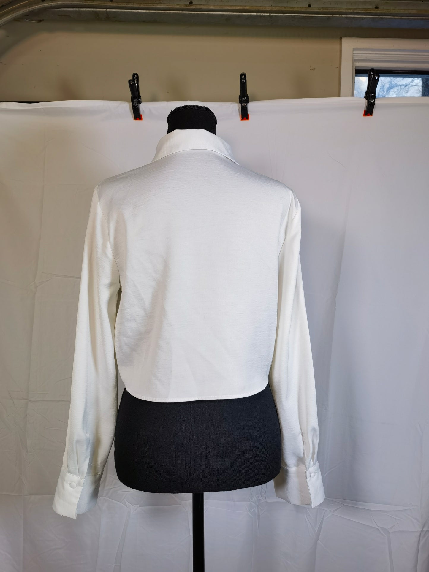 ZARA SATIN EFFECT CROPPED SHIRT Top Size S