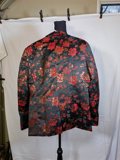 COOFANDY Mens Floral Tuxedo Jackets Slim Fit Suit Blazer Jacket for Wedding Dinner Prom size M