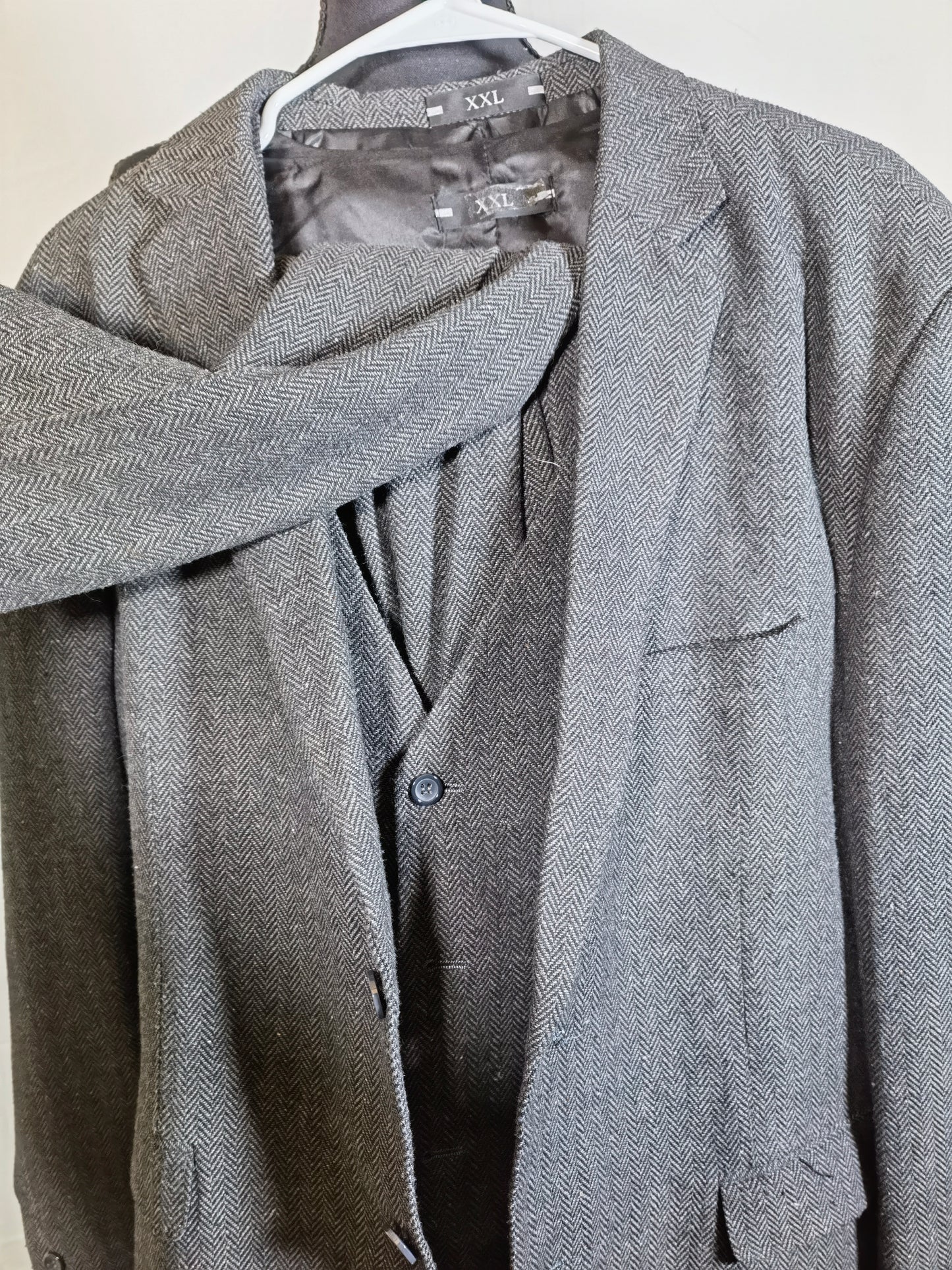 Alfani Mens Marl-Knit Two Button Blazer Jacket, Grey, Large (Regular) size XXL