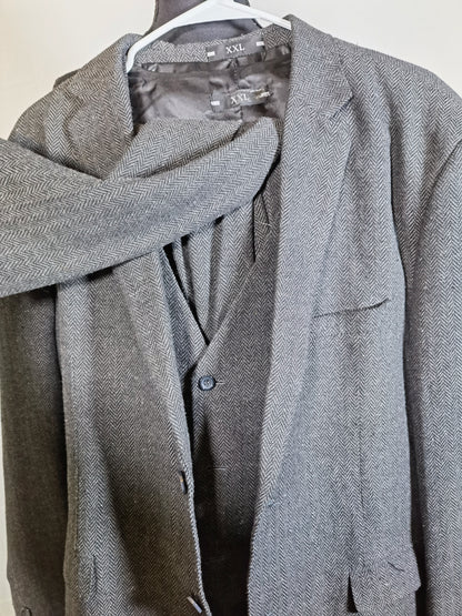 Alfani Mens Marl-Knit Two Button Blazer Jacket, Grey, Large (Regular) size XXL