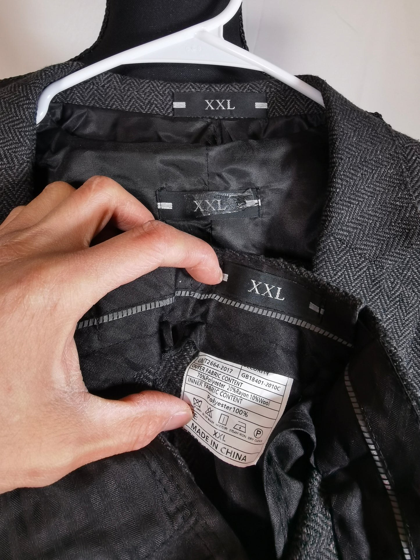 Alfani Mens Marl-Knit Two Button Blazer Jacket, Grey, Large (Regular) size XXL