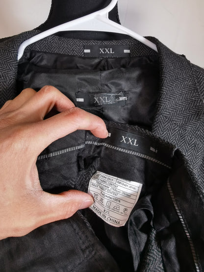 Alfani Mens Marl-Knit Two Button Blazer Jacket, Grey, Large (Regular) size XXL