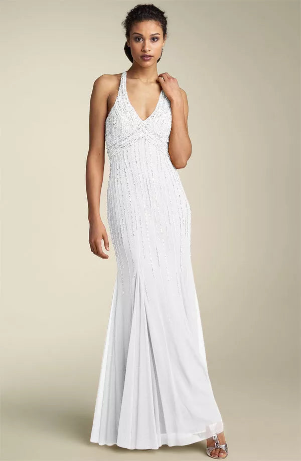 Elegant Trailing Arm Sleeves for Women Artificial Pearls Shoulder Veil Dress Long Sleeves Wedding Arm Sleeves for Bride Size S