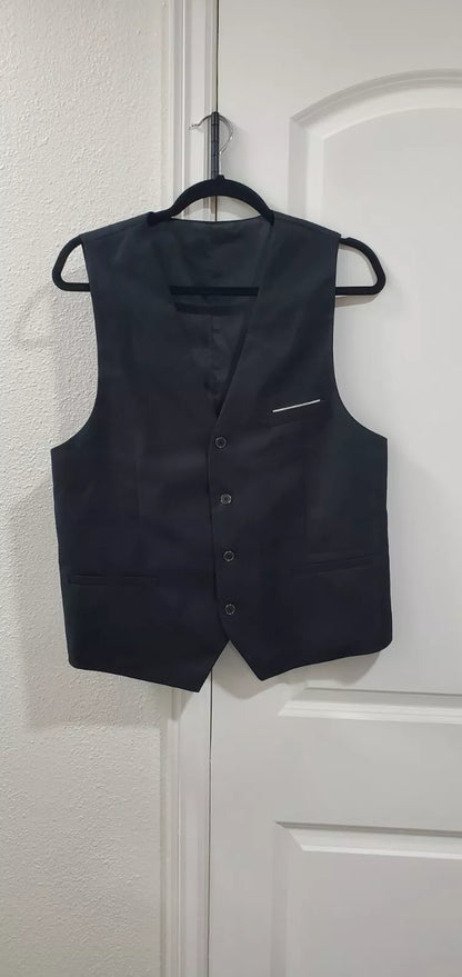Blitz Moda Black Suit Vest Adult Small Men Formal Church Cocktail  Size L